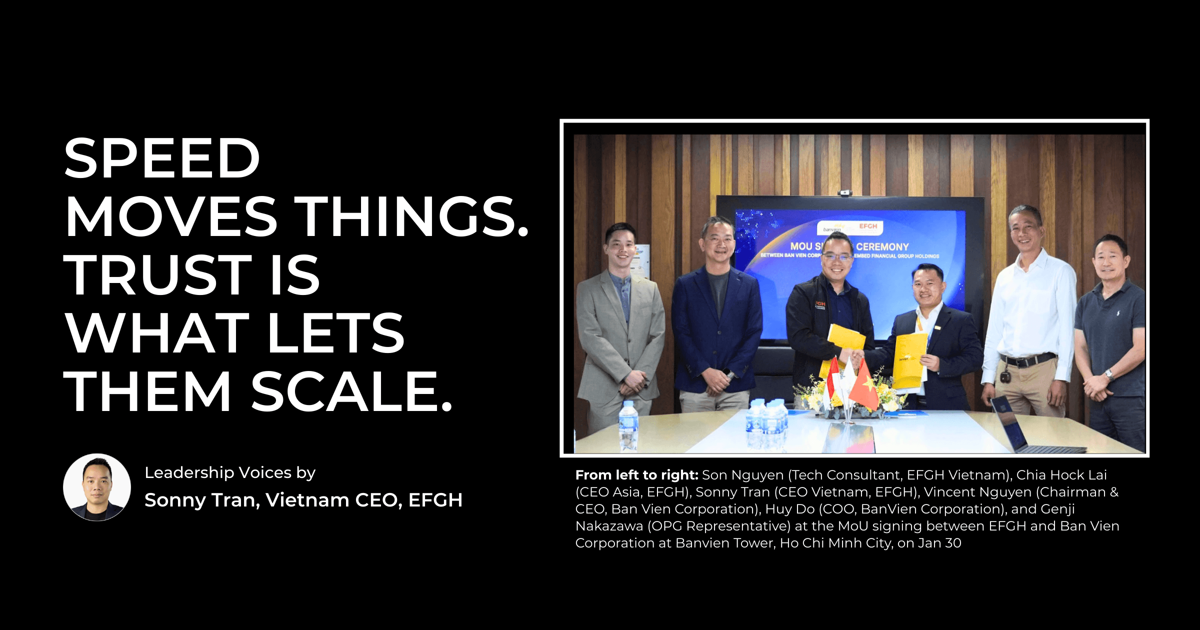 Speed moves things. Trust is what lets them scale.