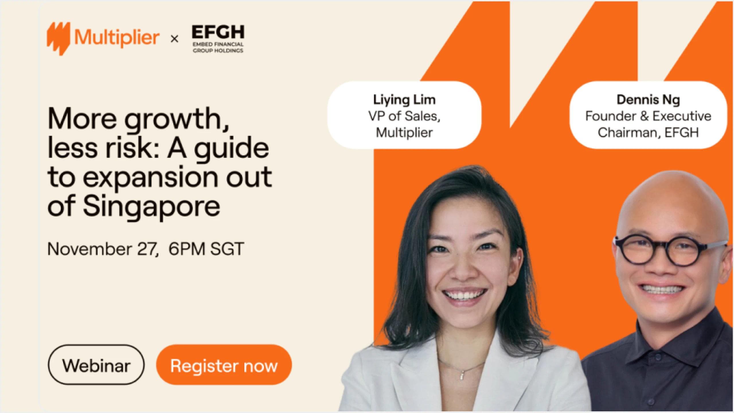 More growth, less risk: A guide to expansion out of Singapore - Event Banner Image