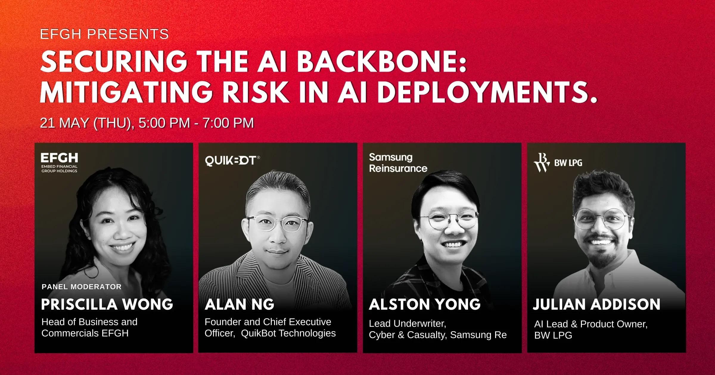 EFGH Presents: Securing the AI Backbone: Mitigating Risk in AI Deployments. - Event Banner Image