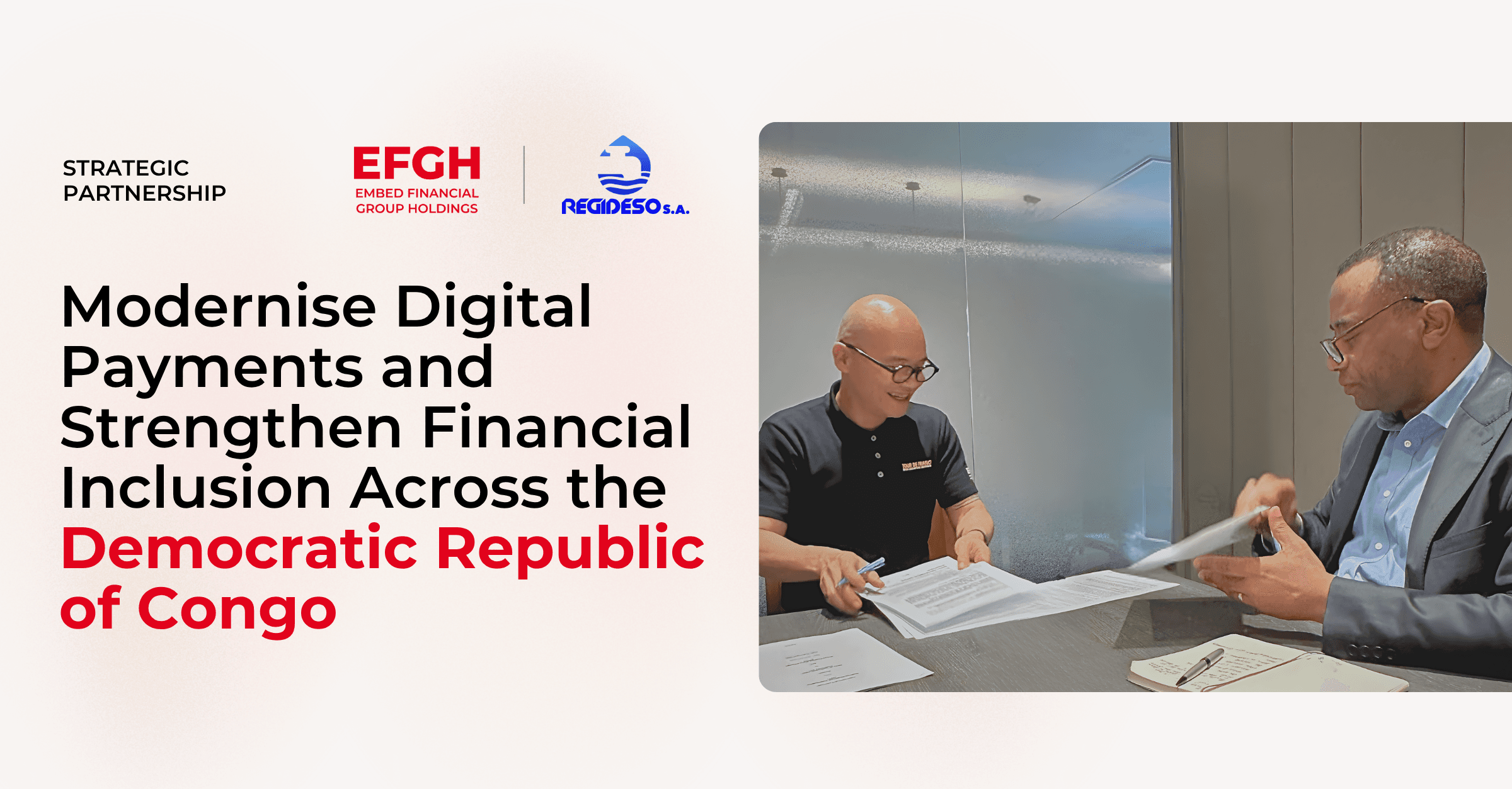 REGIDESO and EFGH Sign Strategic Partnership to Modernise Digital Payments and Strengthen Financial Inclusion Across the Democratic Republic of Congo - Resource Banner Image