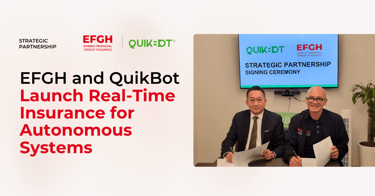 EFGH and QuikBot Launch Real-Time Insurance for Autonomous Systems
